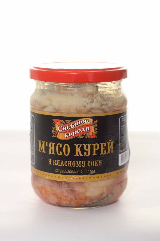 М'ясо курей у власному соку 460г.